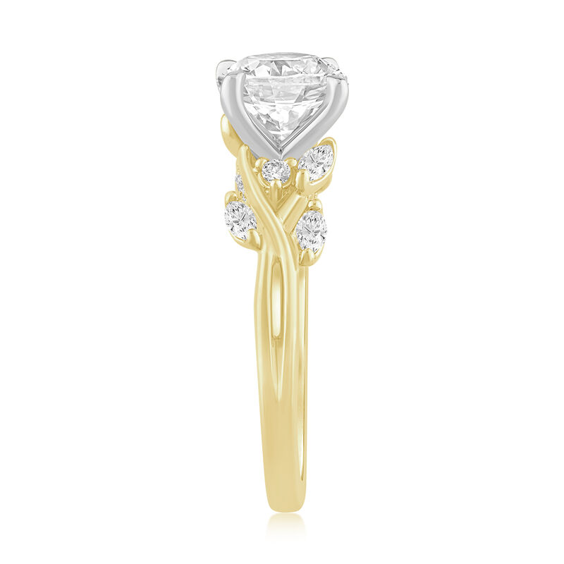 Brilliant-Cut Lab Grown 1.5ct. Diamond With Marquise & Brilliant-Cut Accents Engagement Ring in 14k Yellow Gold image number null